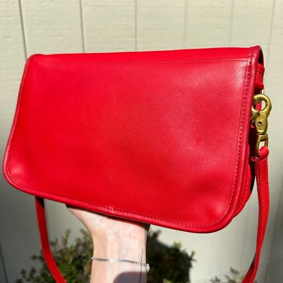 Vintage Coach Bag NYC Convertible Clutch 9635 red - Picture 3 of 15